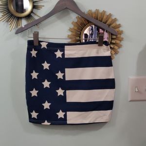 ASOS Navy blue & Ecru Stars & Stripes mini skirt